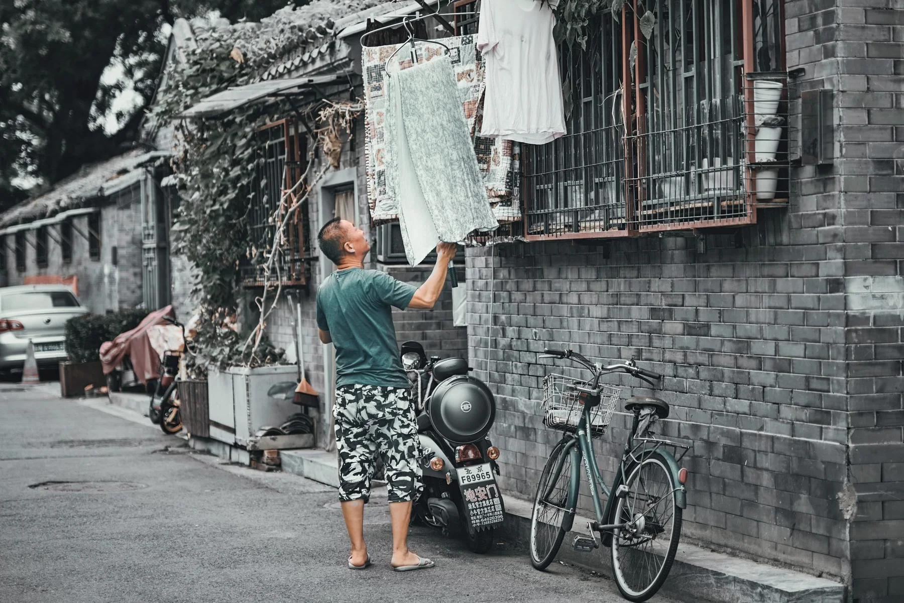 Rickshaws in a Beijing hutong lane